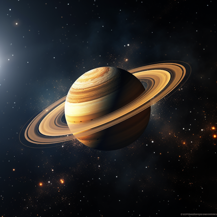 El planeta Saturno flotando en el espacio