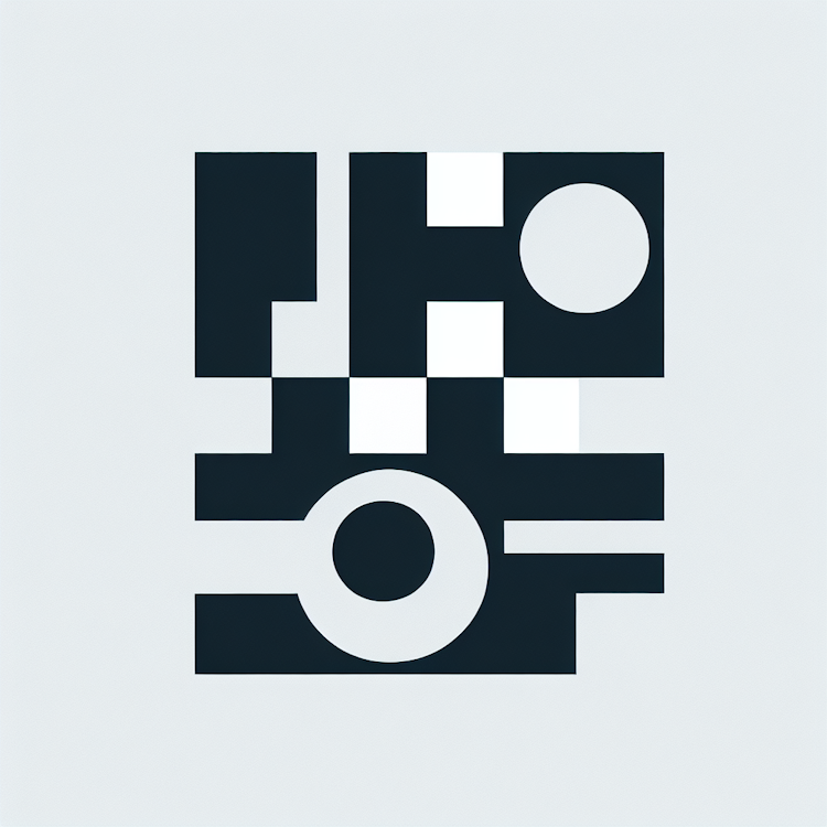 Minimalist geometric logo with clean lines