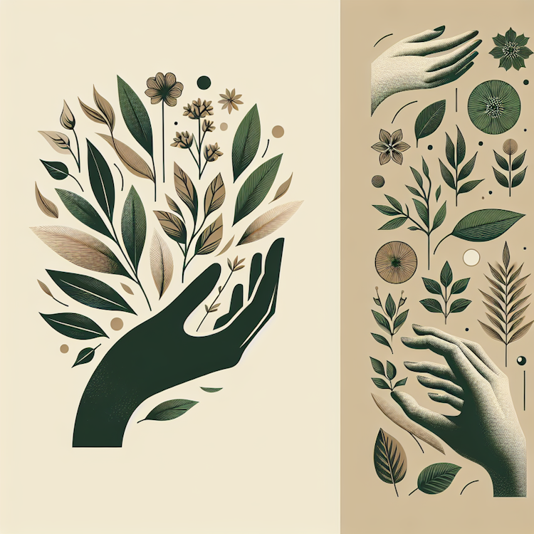 A minimalist, botanical-inspired logo design for a nature-focused brand