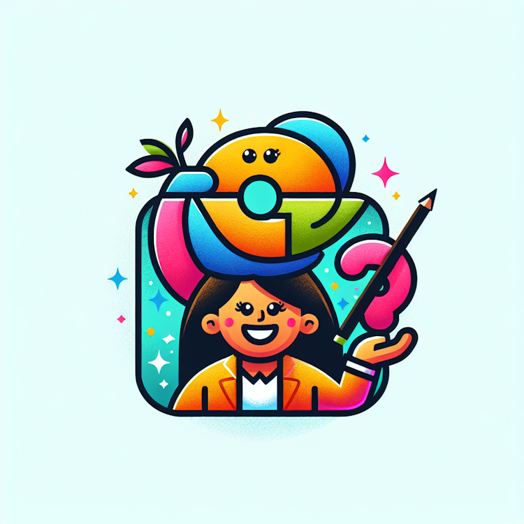 A playful, illustrated logo design for a children's educational app