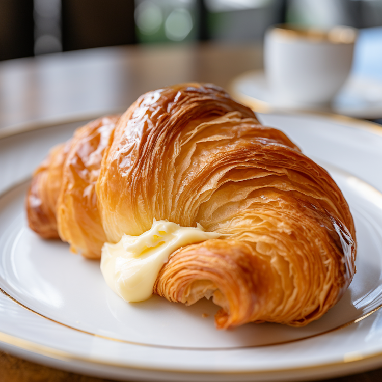 Croissant filled with creme